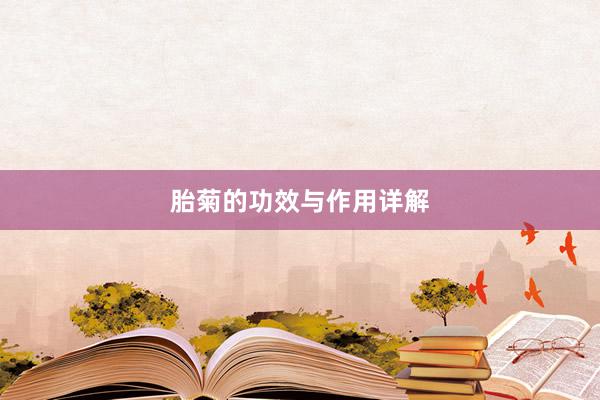 胎菊的功效与作用详解